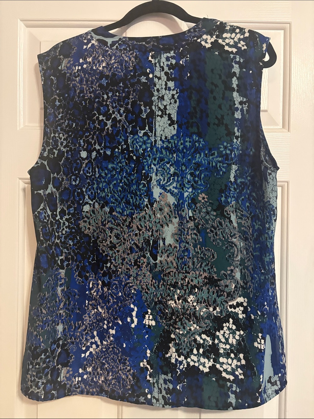 Premise Blue & Teal V-Neck Printed Sleeveless Top - Picture 2 of 4